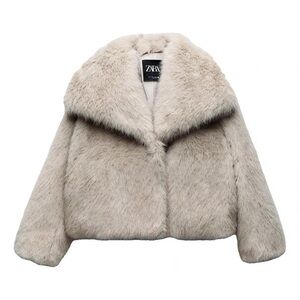 Zara Faux Fur Cropped Coat